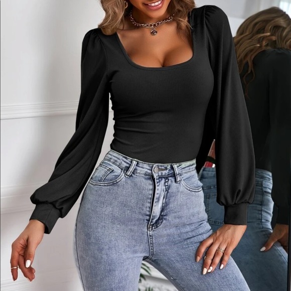 Bishop sleeve blouse black - Picture 15 of 16